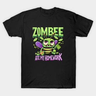 Zombee Ate My Homework T-Shirt